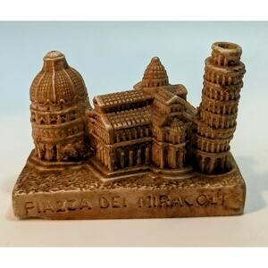 Vintage Piazza Dei Miracoli Plus Italy Signed Sculpture by Angeli Lio Toscana